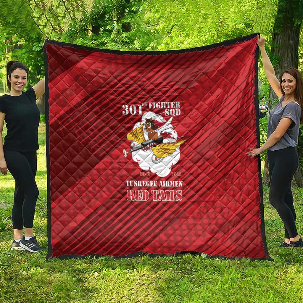 Tuskegee Airmen Red Tails Quilt 301st Fighter Squadron - Red - Wonder Print Shop
