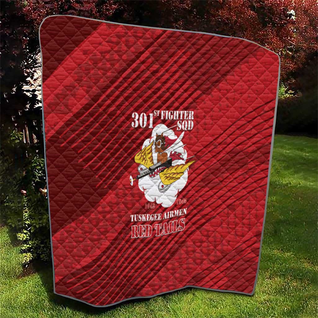 Tuskegee Airmen Red Tails Quilt 301st Fighter Squadron - Red - Wonder Print Shop