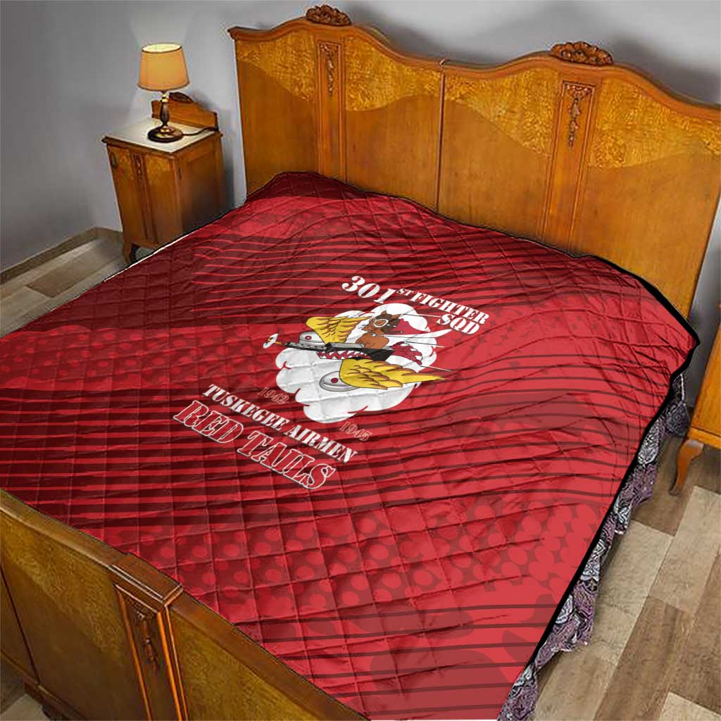 Tuskegee Airmen Red Tails Quilt 301st Fighter Squadron - Red - Wonder Print Shop