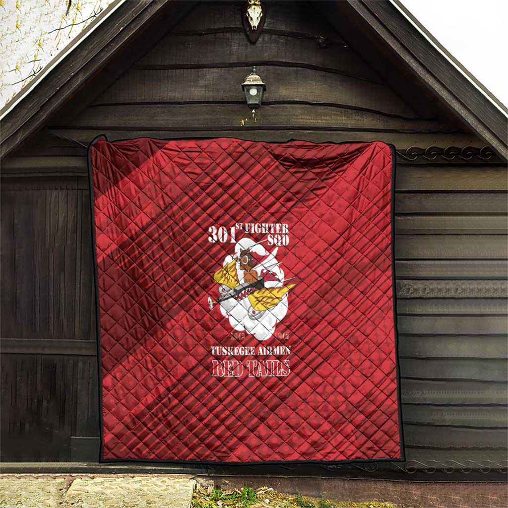 Tuskegee Airmen Red Tails Quilt 301st Fighter Squadron - Red - Wonder Print Shop