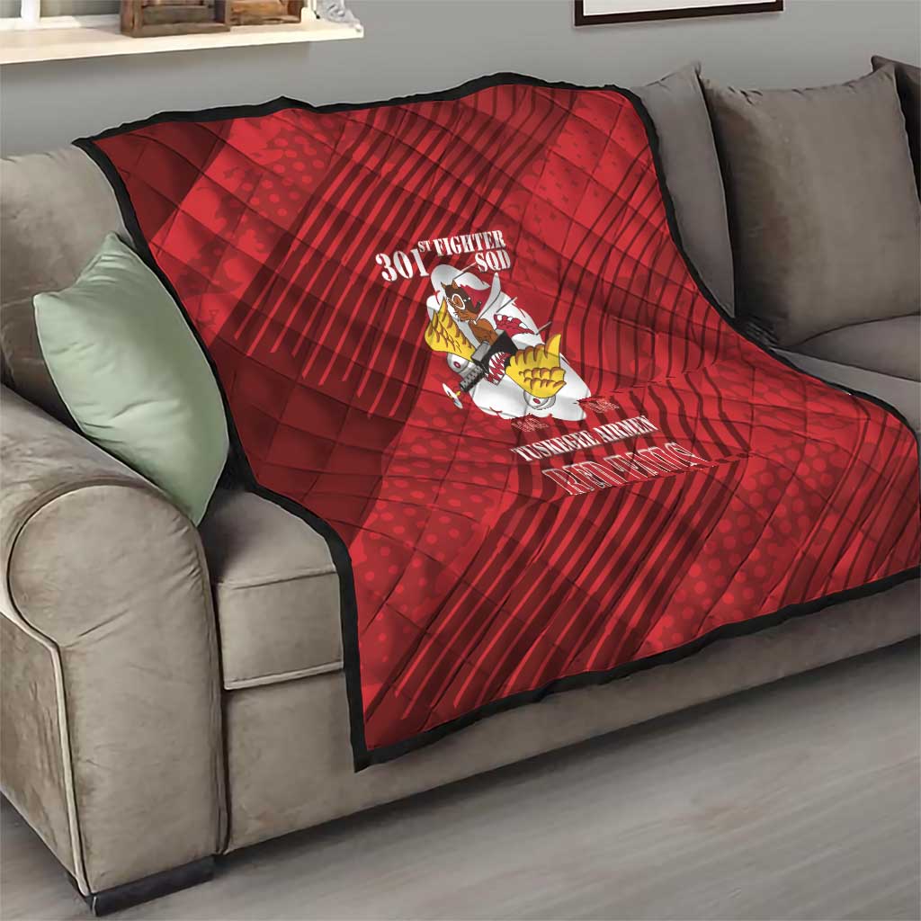 Tuskegee Airmen Red Tails Quilt 301st Fighter Squadron - Red - Wonder Print Shop