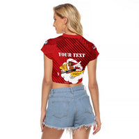 Personalized Tuskegee Airmen Red Tails Raglan Cropped T Shirt 301st Fighter Squadron - Red - Wonder Print Shop
