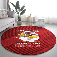 Tuskegee Airmen Red Tails Round Carpet 301st Fighter Squadron - Red - Wonder Print Shop