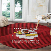 Tuskegee Airmen Red Tails Round Carpet 301st Fighter Squadron - Red - Wonder Print Shop