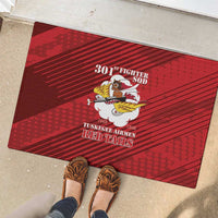 Tuskegee Airmen Red Tails Rubber Doormat 301st Fighter Squadron - Red - Wonder Print Shop
