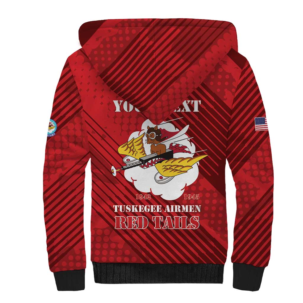 Personalized Tuskegee Airmen Red Tails Sherpa Hoodie 301st Fighter Squadron - Red - Wonder Print Shop