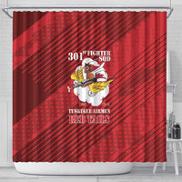 Tuskegee Airmen Red Tails Shower Curtain 301st Fighter Squadron - Red - Wonder Print Shop