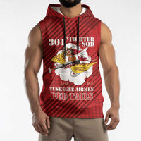 Personalized Tuskegee Airmen Red Tails Sleeveless Hoodie 301st Fighter Squadron - Red - Wonder Print Shop