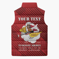 Personalized Tuskegee Airmen Red Tails Sleeveless Puffer Jacket 301st Fighter Squadron - Red - Wonder Print Shop