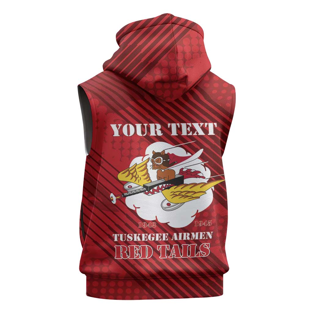 Personalized Tuskegee Airmen Red Tails Sleeveless Zip Hoodie 301st Fighter Squadron - Red - Wonder Print Shop