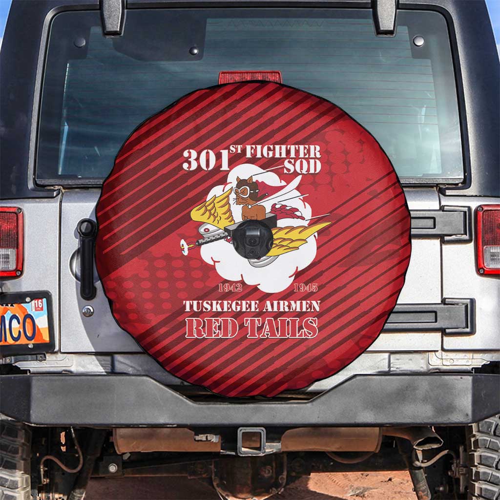 Tuskegee Airmen Red Tails Spare Tire Cover 301st Fighter Squadron - Red - Wonder Print Shop