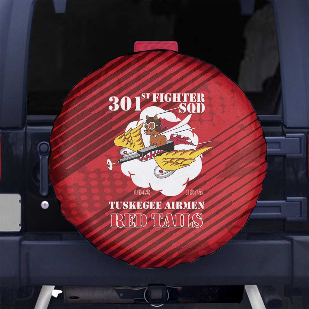 Tuskegee Airmen Red Tails Spare Tire Cover 301st Fighter Squadron - Red - Wonder Print Shop