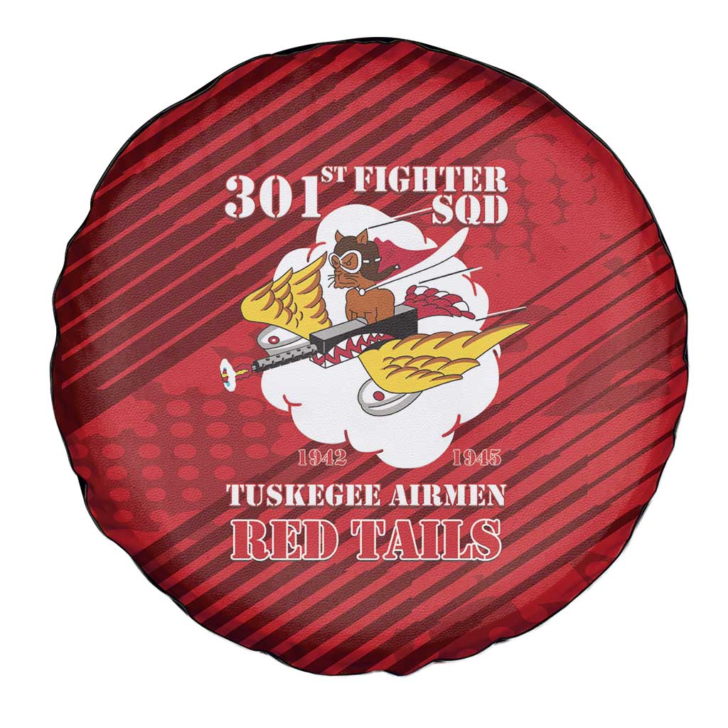 Tuskegee Airmen Red Tails Spare Tire Cover 301st Fighter Squadron - Red - Wonder Print Shop
