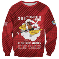 Personalized Tuskegee Airmen Red Tails Sweatshirt 301st Fighter Squadron - Red - Wonder Print Shop