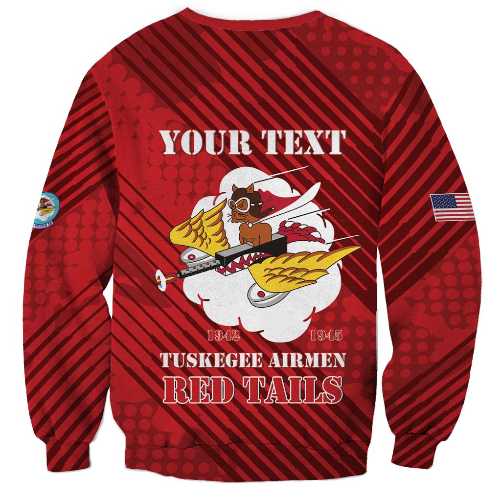 Personalized Tuskegee Airmen Red Tails Sweatshirt 301st Fighter Squadron - Red - Wonder Print Shop