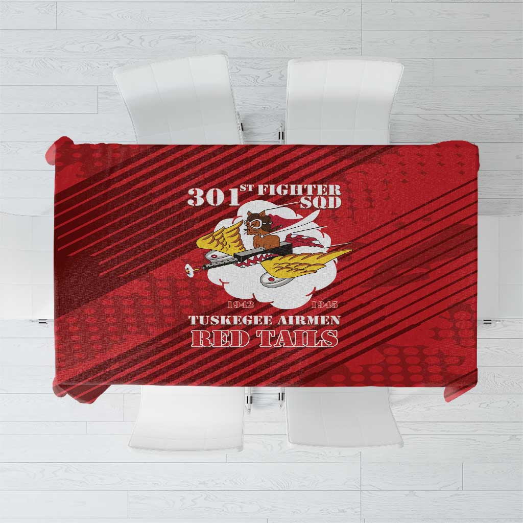 Tuskegee Airmen Red Tails Tablecloth 301st Fighter Squadron - Red - Wonder Print Shop