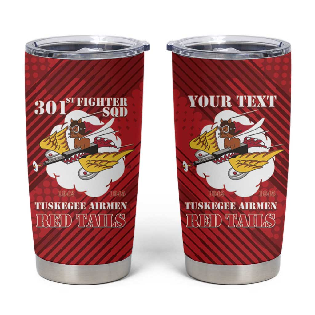 Personalized Tuskegee Airmen Red Tails Tumbler Cup 301st Fighter Squadron - Red - Wonder Print Shop