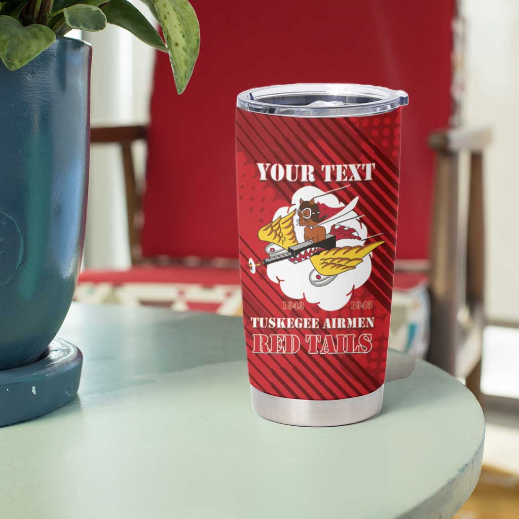 Personalized Tuskegee Airmen Red Tails Tumbler Cup 301st Fighter Squadron - Red - Wonder Print Shop