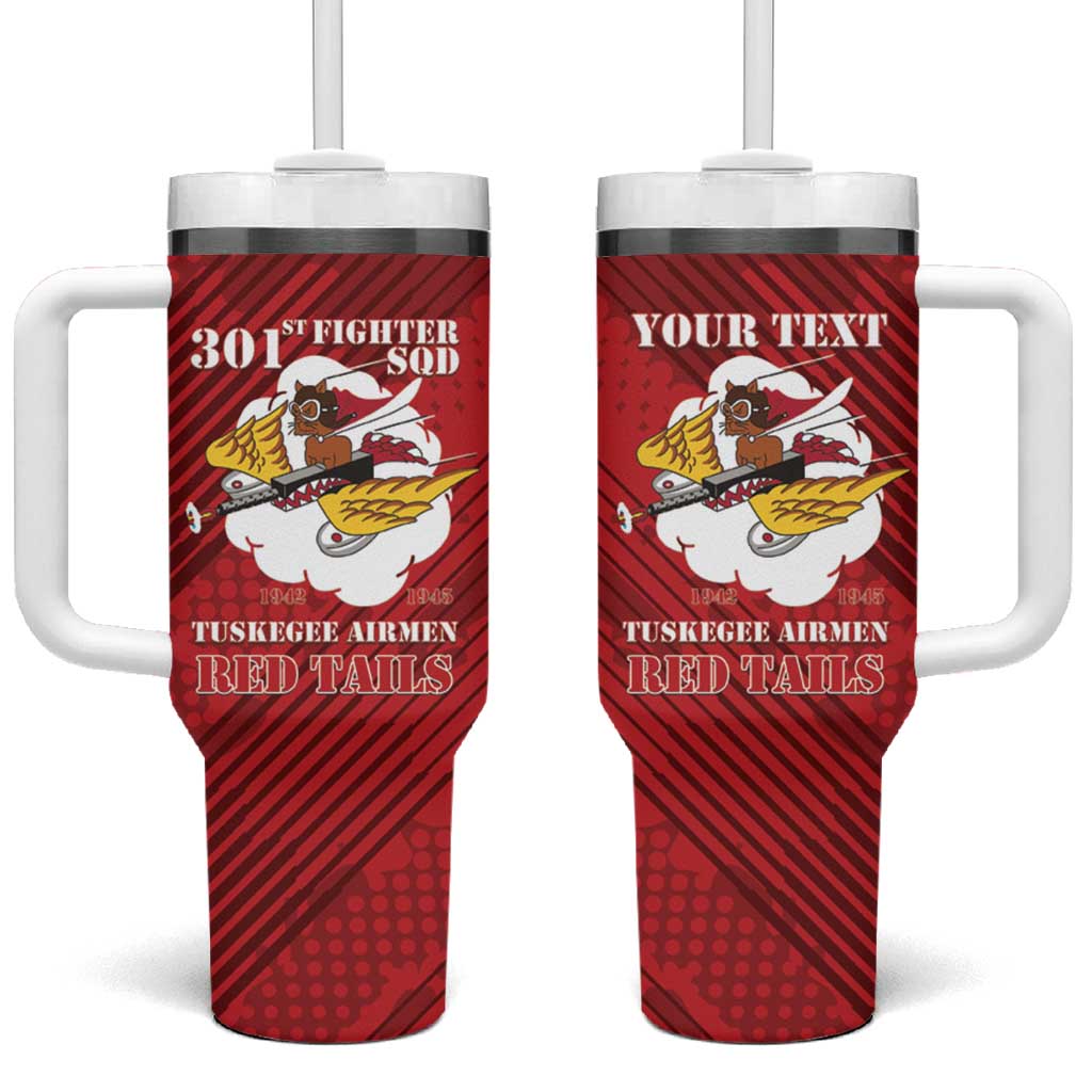 Personalized Tuskegee Airmen Red Tails Tumbler With Handle 301st Fighter Squadron - Red - Wonder Print Shop