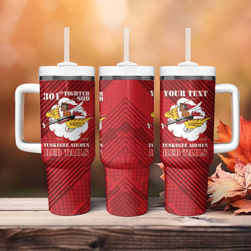 Personalized Tuskegee Airmen Red Tails Tumbler With Handle 301st Fighter Squadron - Red - Wonder Print Shop