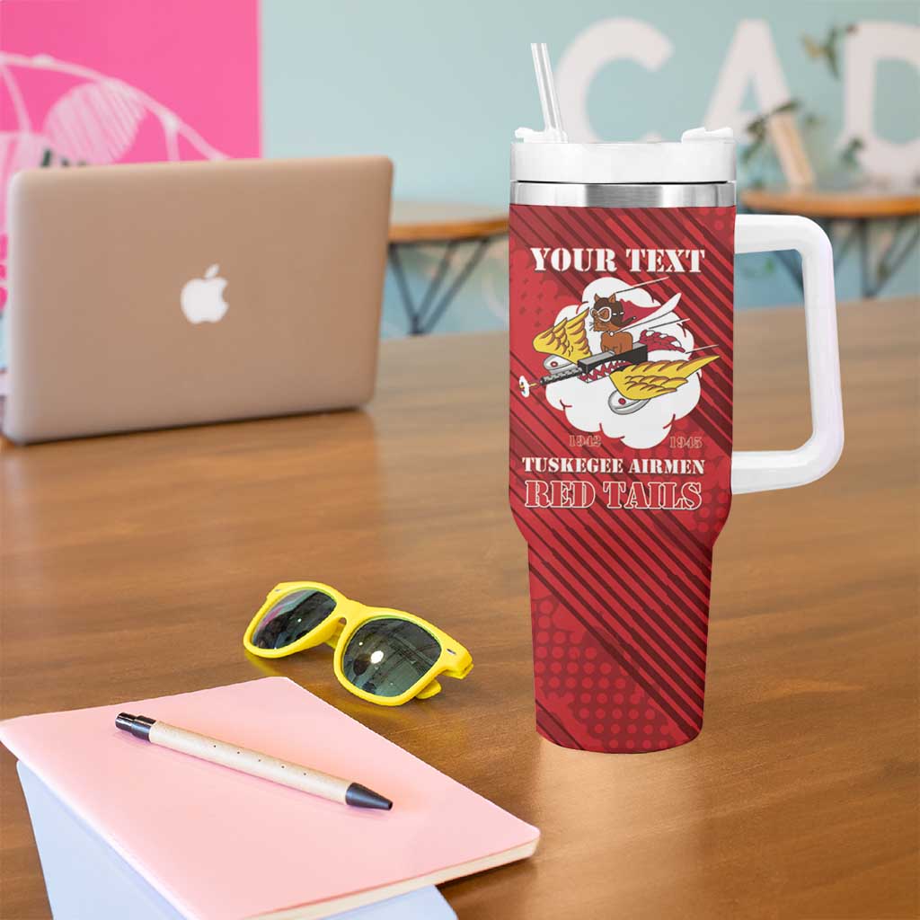 Personalized Tuskegee Airmen Red Tails Tumbler With Handle 301st Fighter Squadron - Red - Wonder Print Shop