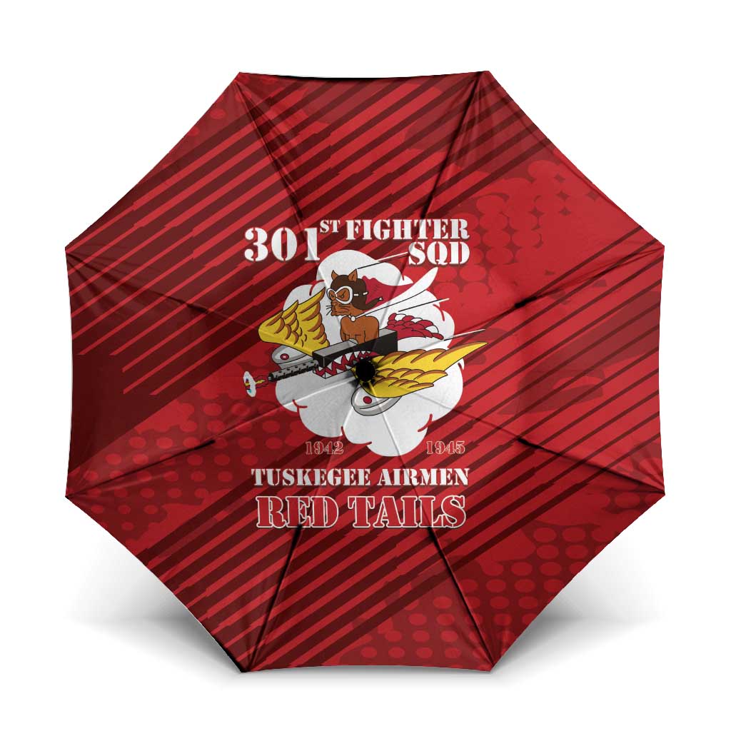 Tuskegee Airmen Red Tails Umbrella 301st Fighter Squadron - Red - Wonder Print Shop
