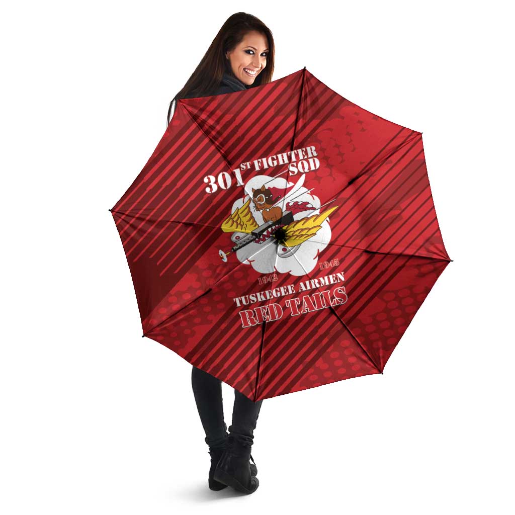 Tuskegee Airmen Red Tails Umbrella 301st Fighter Squadron - Red - Wonder Print Shop