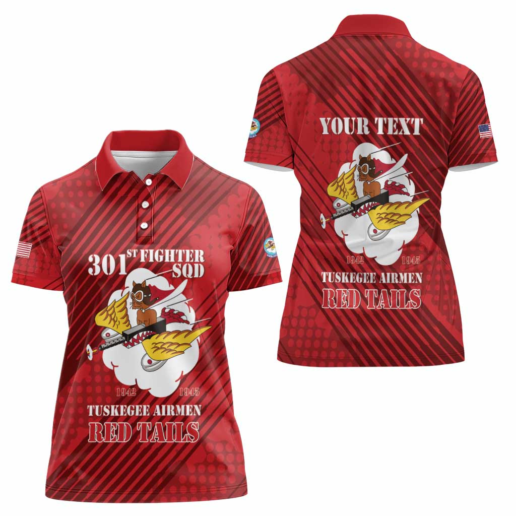 Personalized Tuskegee Airmen Red Tails Women Polo Shirt 301st Fighter Squadron - Red - Wonder Print Shop