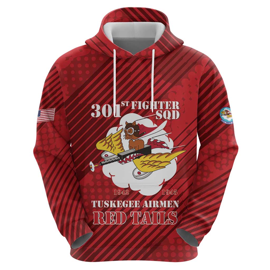 Personalized Tuskegee Airmen Red Tails Zip Hoodie 301st Fighter Squadron - Red - Wonder Print Shop