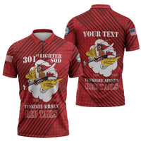 Personalized Tuskegee Airmen Red Tails Zipper Polo Shirt 301st Fighter Squadron - Red - Wonder Print Shop