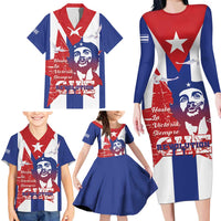 Cuba Liberation Day Family Matching Long Sleeve Bodycon Dress and Hawaiian Shirt Che Guevara Revolution - Wonder Print Shop