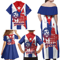 Cuba Liberation Day Family Matching Off Shoulder Maxi Dress and Hawaiian Shirt Che Guevara Revolution - Wonder Print Shop