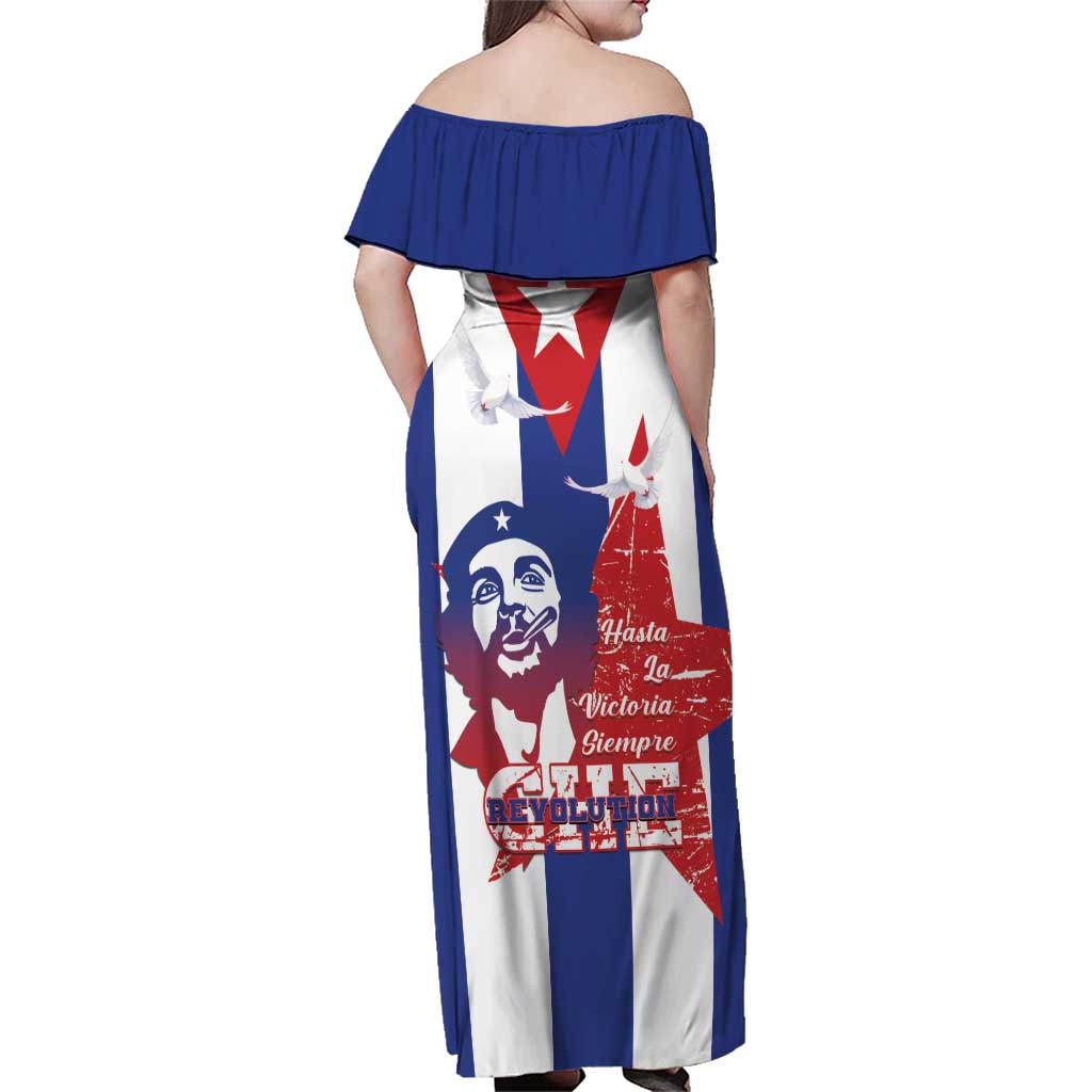 Cuba Liberation Day Family Matching Off Shoulder Maxi Dress and Hawaiian Shirt Che Guevara Revolution - Wonder Print Shop