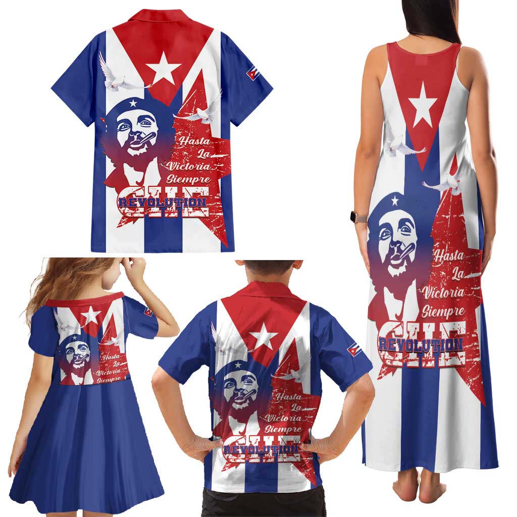 Cuba Liberation Day Family Matching Tank Maxi Dress and Hawaiian Shirt Che Guevara Revolution - Wonder Print Shop