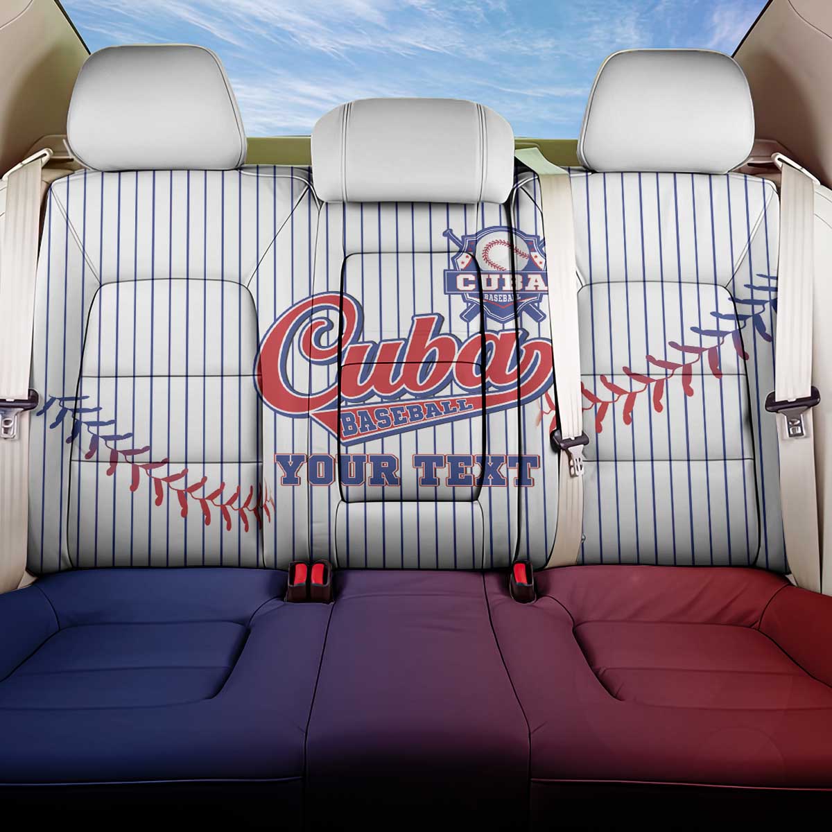 Custom Cuba Baseball Back Car Seat Cover Sporty Style - Wonder Print Shop
