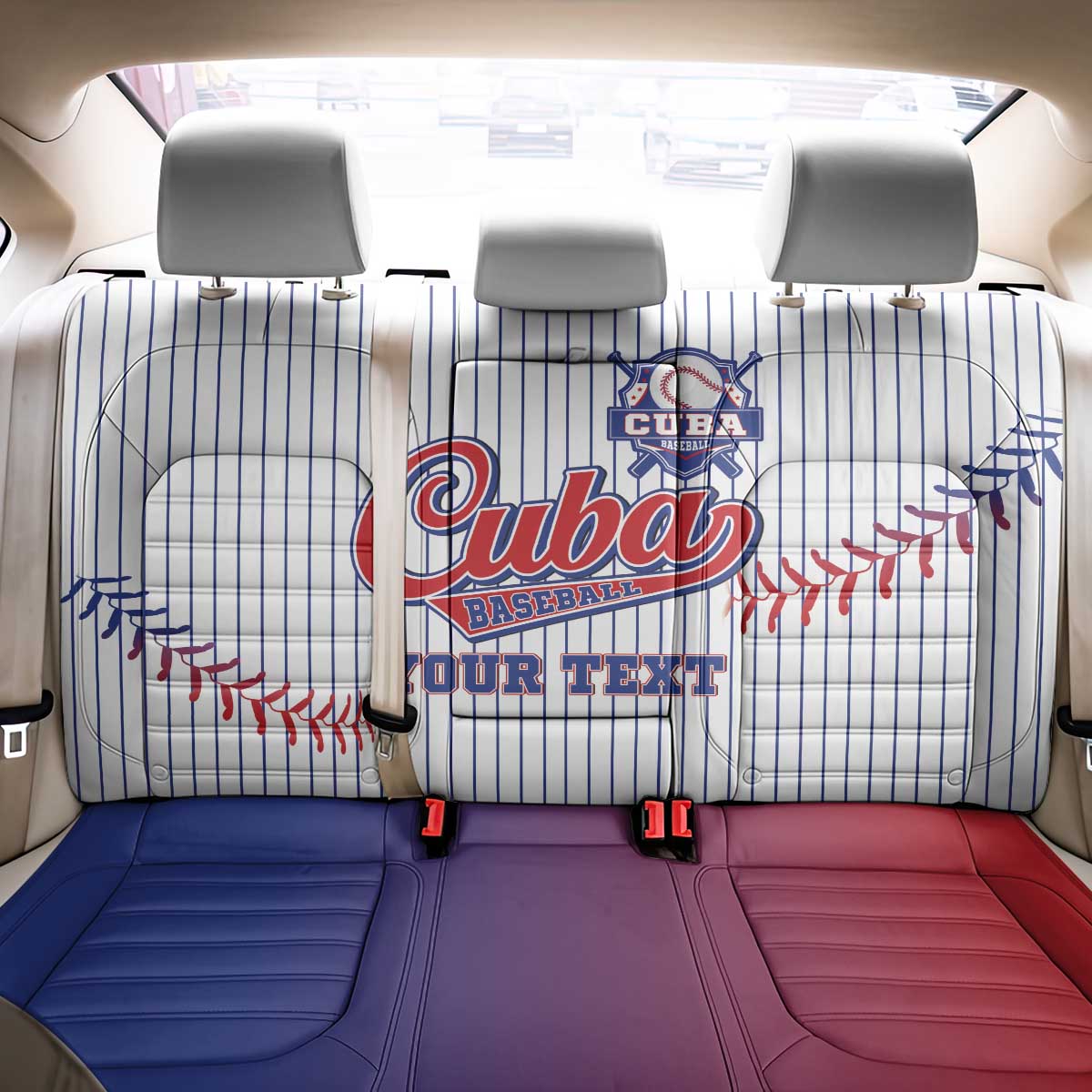 Custom Cuba Baseball Back Car Seat Cover Sporty Style - Wonder Print Shop