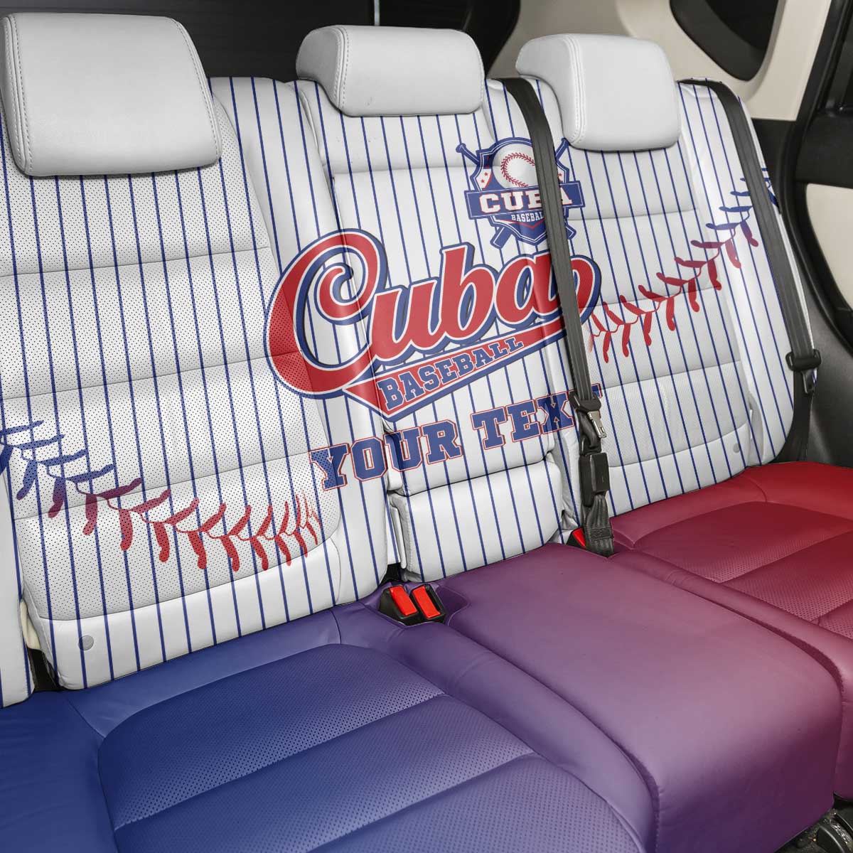 Custom Cuba Baseball Back Car Seat Cover Sporty Style - Wonder Print Shop