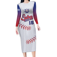 Custom Cuba Baseball Family Matching Long Sleeve Bodycon Dress and Hawaiian Shirt Sporty Style - Wonder Print Shop