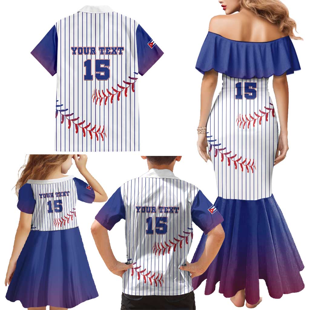 Custom Cuba Baseball Family Matching Mermaid Dress and Hawaiian Shirt Sporty Style - Wonder Print Shop