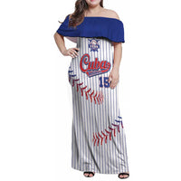 Custom Cuba Baseball Family Matching Off Shoulder Maxi Dress and Hawaiian Shirt Sporty Style - Wonder Print Shop