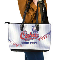 Custom Cuba Baseball Leather Tote Bag Sporty Style - Wonder Print Shop