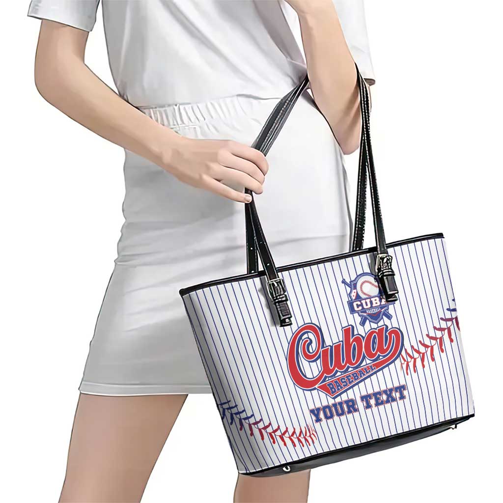 Custom Cuba Baseball Leather Tote Bag Sporty Style - Wonder Print Shop