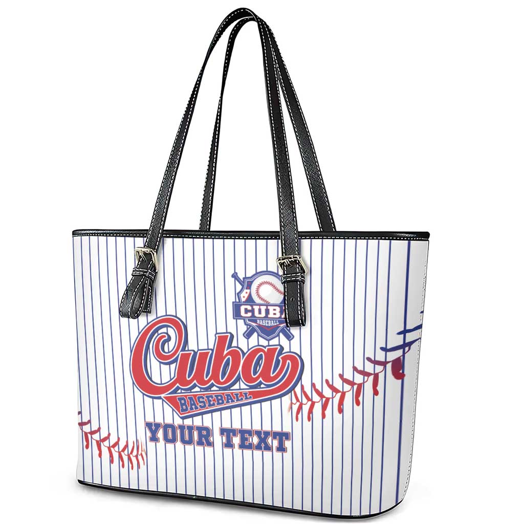 Custom Cuba Baseball Leather Tote Bag Sporty Style - Wonder Print Shop