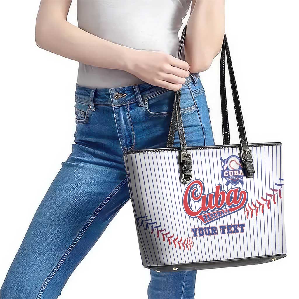 Custom Cuba Baseball Leather Tote Bag Sporty Style - Wonder Print Shop