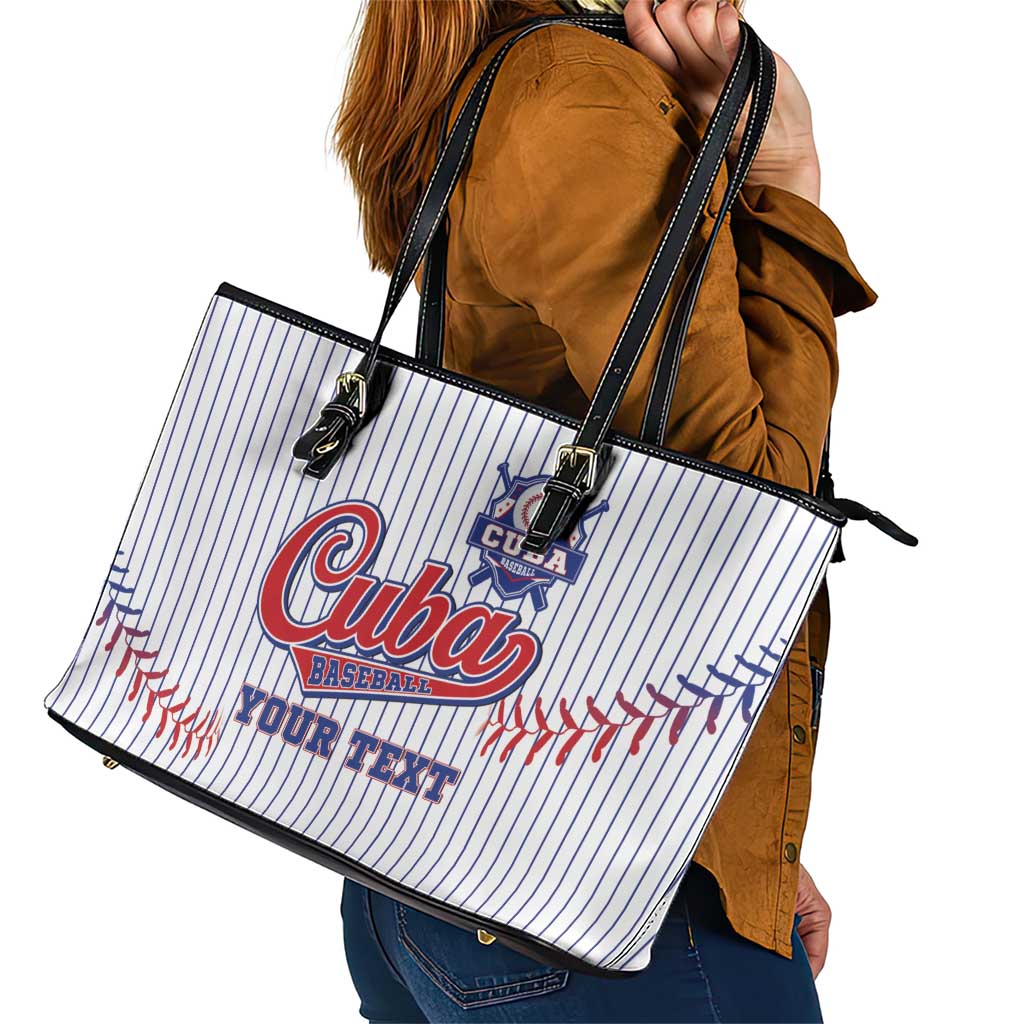 Custom Cuba Baseball Leather Tote Bag Sporty Style - Wonder Print Shop