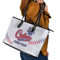 Custom Cuba Baseball Leather Tote Bag Sporty Style - Wonder Print Shop