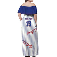 Custom Cuba Baseball Off Shoulder Maxi Dress Sporty Style - Wonder Print Shop