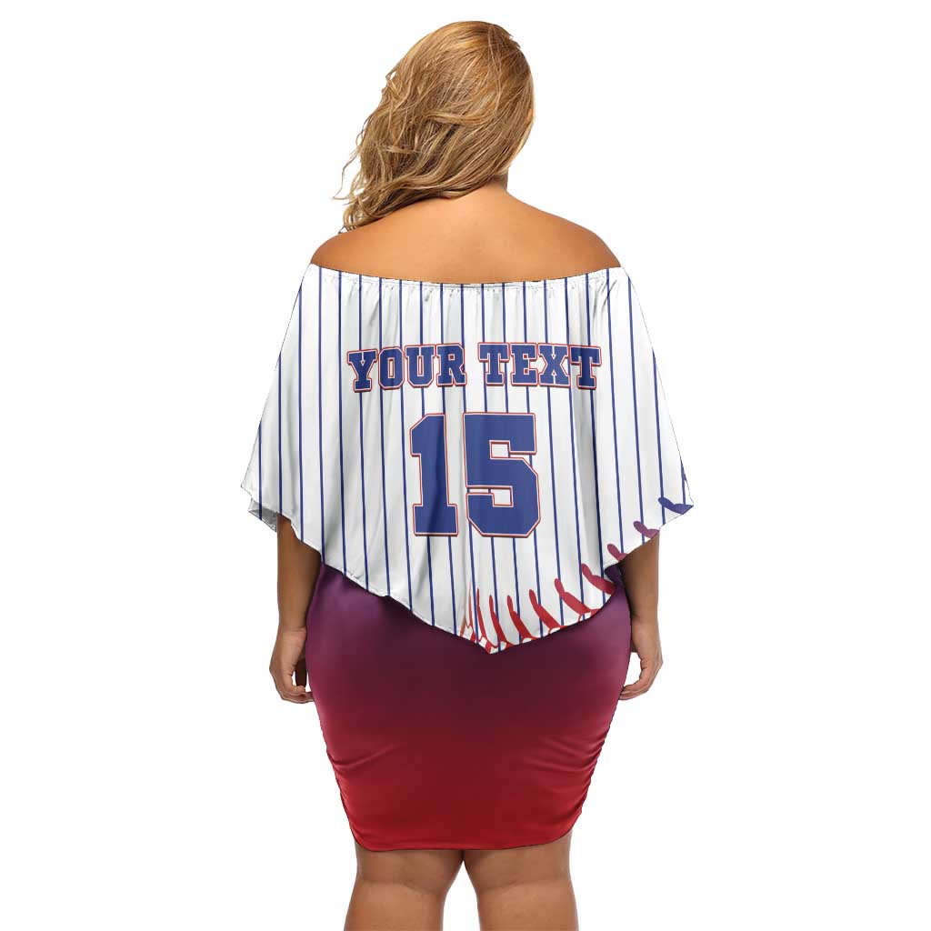 Custom Cuba Baseball Off Shoulder Short Dress Sporty Style - Wonder Print Shop