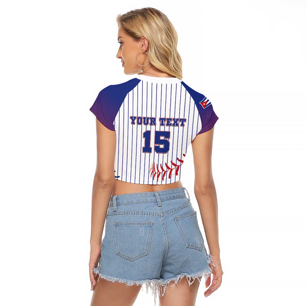 Custom Cuba Baseball Raglan Cropped T Shirt Sporty Style - Wonder Print Shop