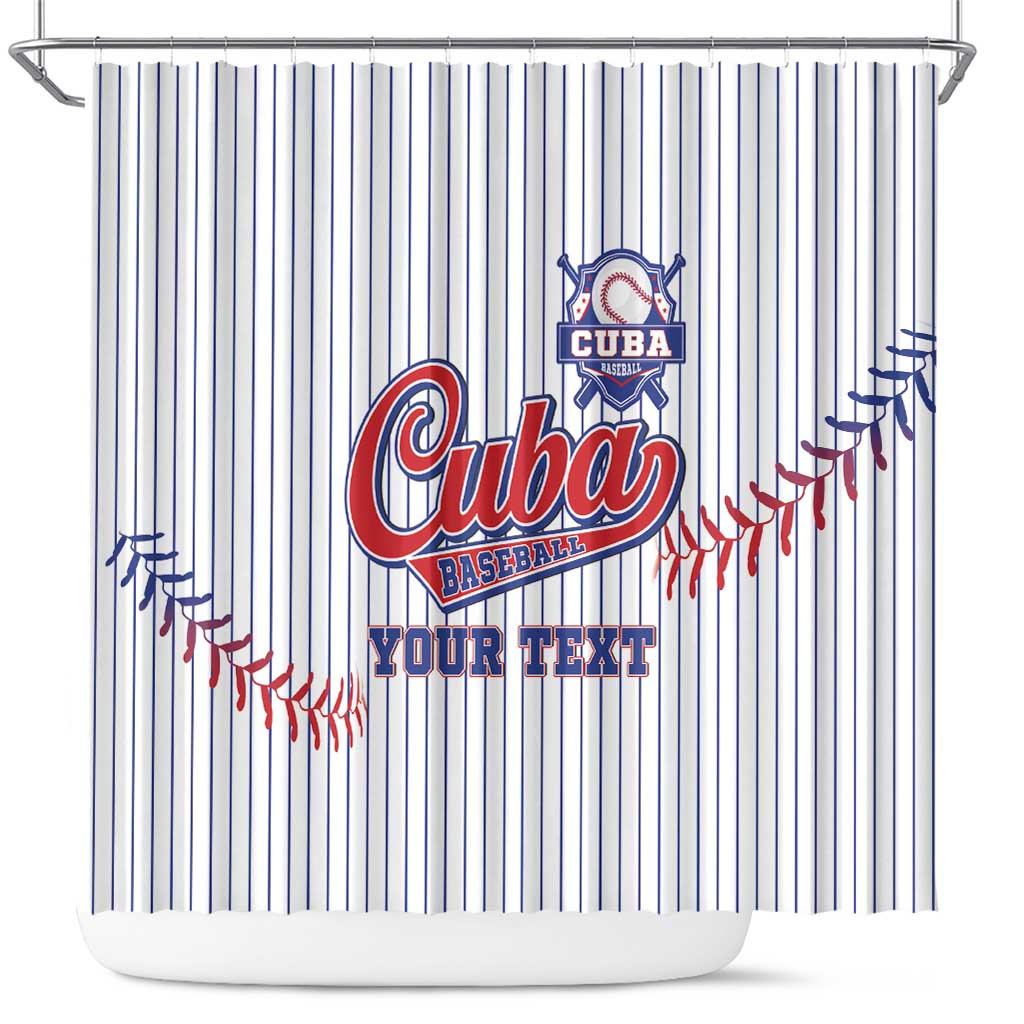 Custom Cuba Baseball Shower Curtain Sporty Style